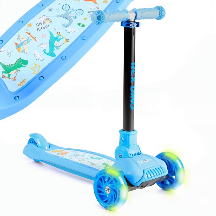 FableKids children's scooter with LED light-up wheels REX DINO