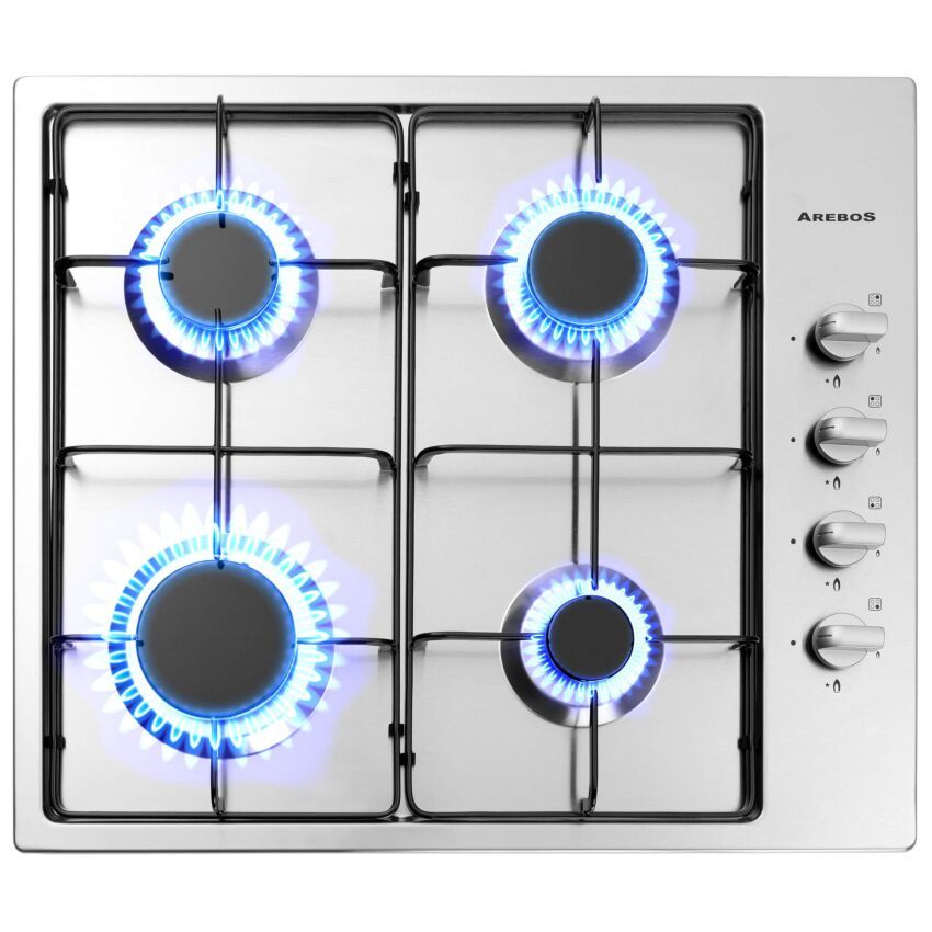 Gas hob stainless steel - 4 Zones