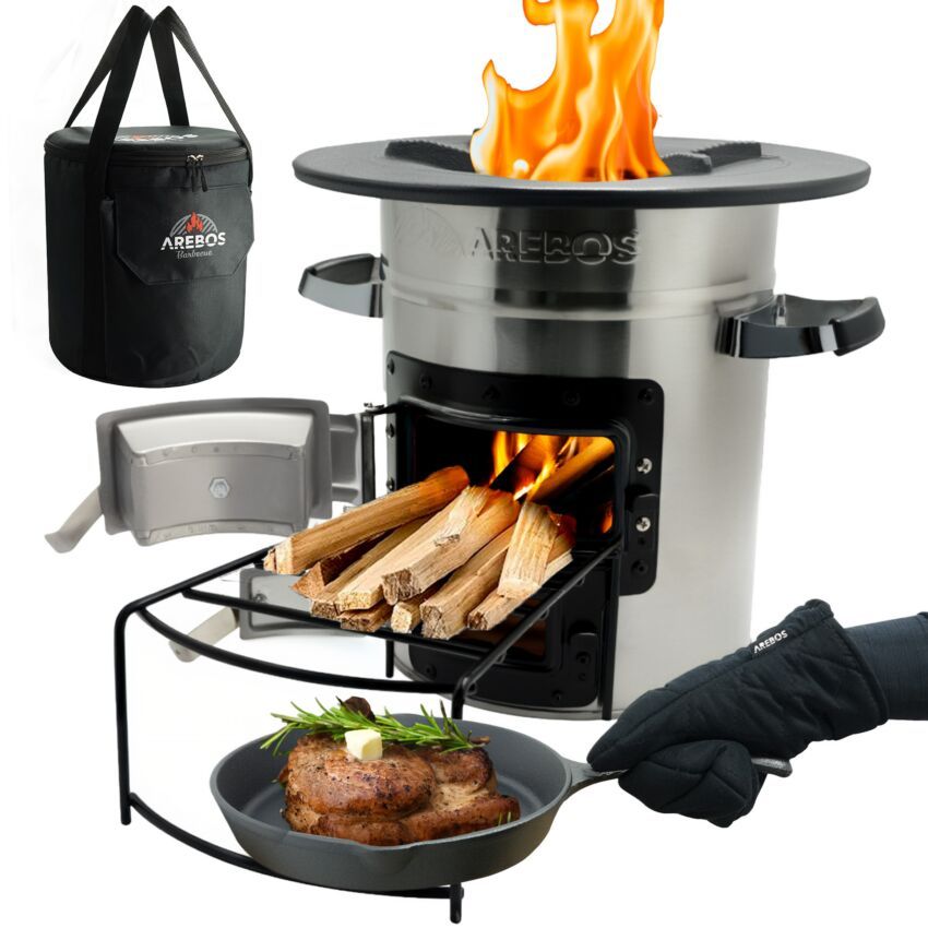 Rocket Stove silver incl. accessories