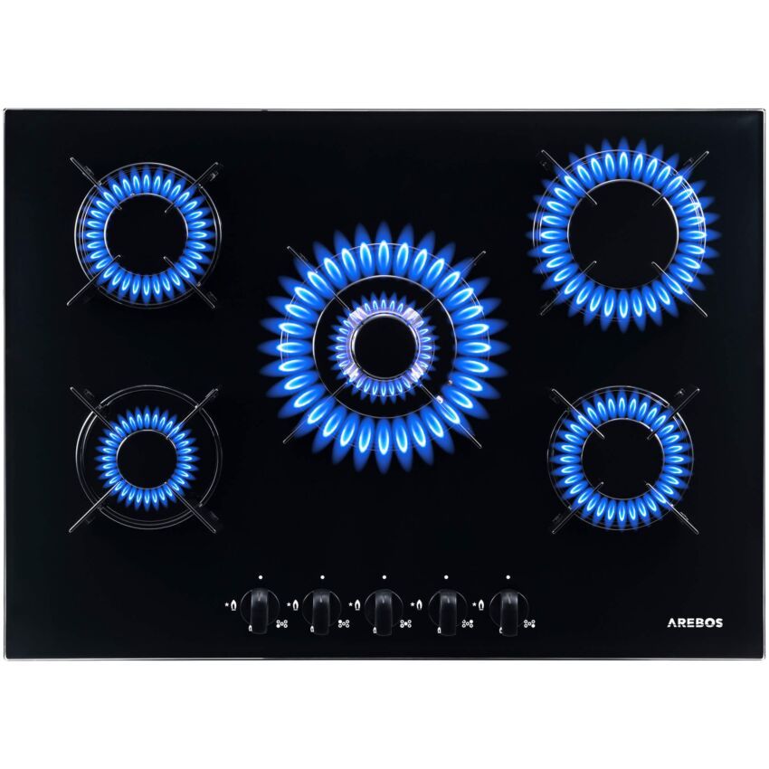 Gas Hob - Glas Ceramic 5 Zones