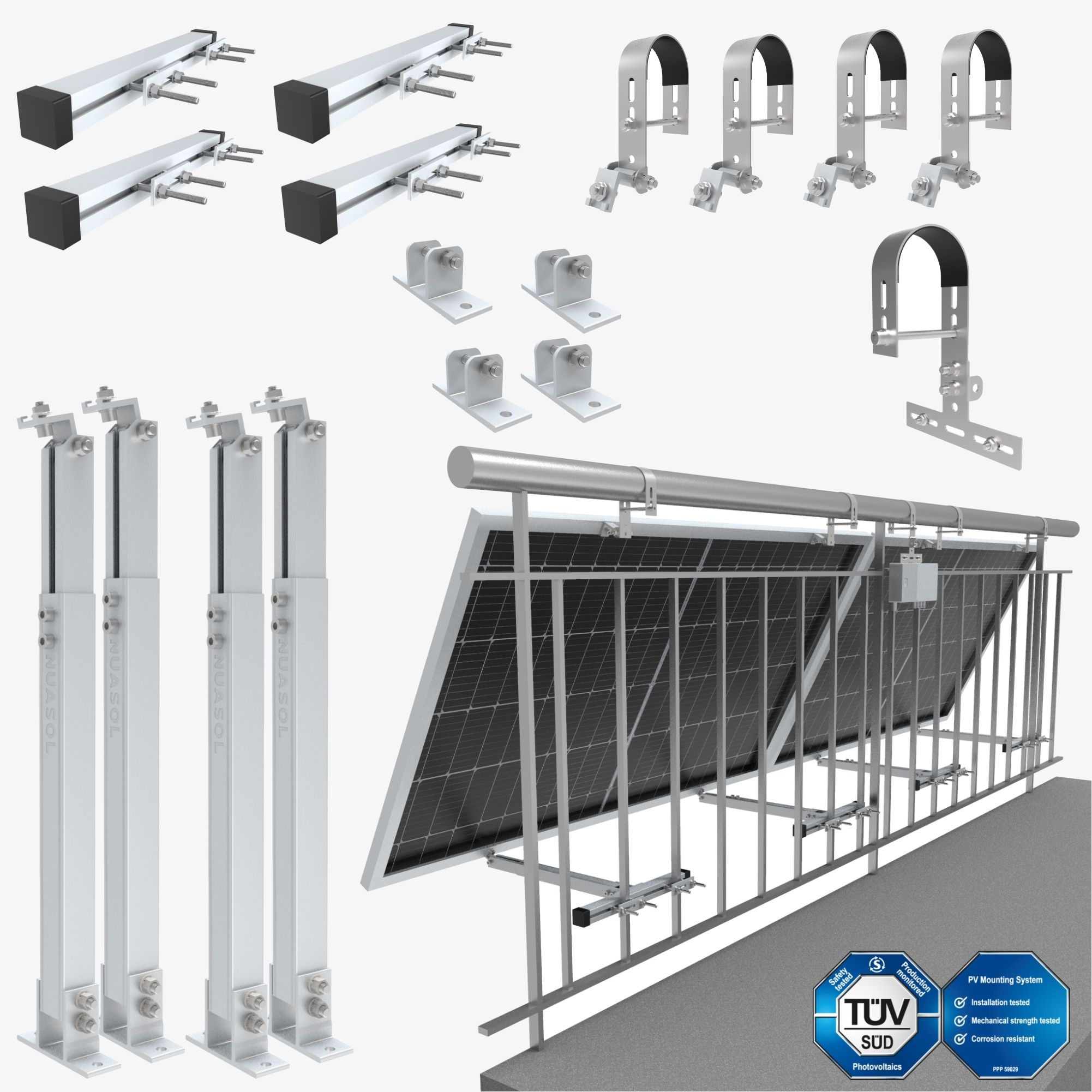Solar Panel T bolts, SUS 304 for PV Module Mounting Rails